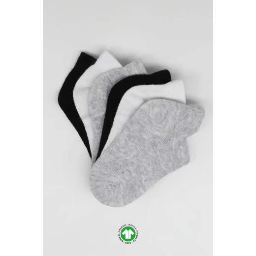 جوارب مبطنة ممشطة (6-12 شهر) (أسود، رمادي، بيج)، 6 أزواج من بيستايل - BiOrganic - Image 6