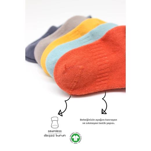 Bistyle 6-Pairs Combed Liner Socks (12-24 m) Colored - BiOrganic - Image 11