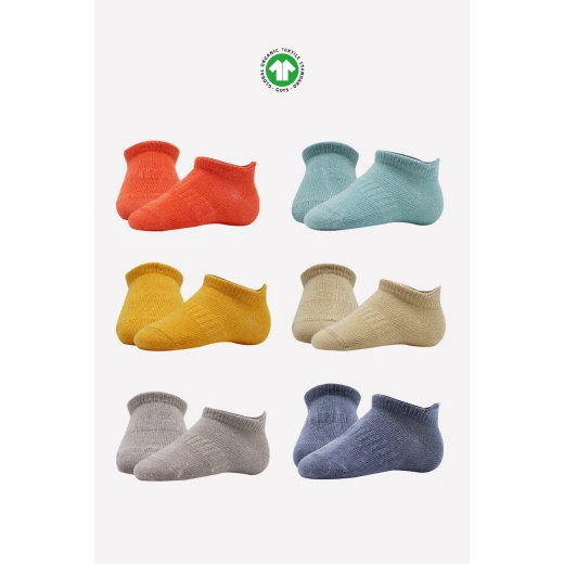 Bistyle 6-Pairs Combed Liner Socks (12-24 m) Colored - BiOrganic - Image 7