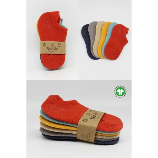 Bistyle 6-Pairs Combed Liner Socks (12-24 m) Colored - BiOrganic - Image 8