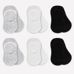 Bistyle 6-Pairs Baby Ballerina Socks (6-12 m) (Grey, White, Black) - BiOrganic