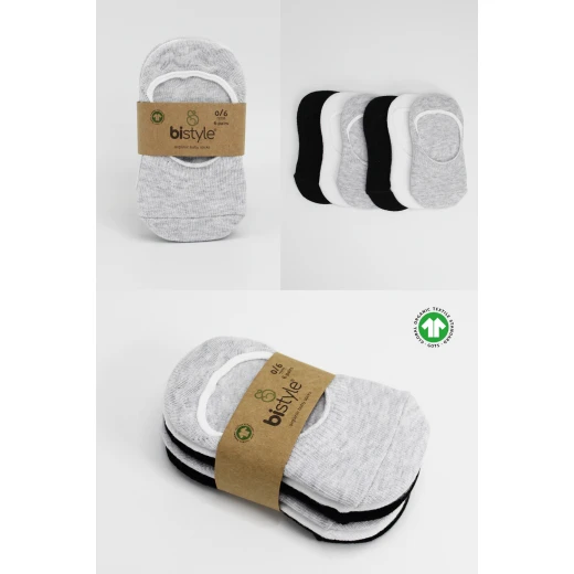 Bistyle 6-Pairs Baby Ballerina Socks (6-12 m) (Grey, White, Black) - BiOrganic - Image 7