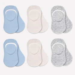 Bistyle 6-Pairs Baby Ballerina Socks (24-36 m) (Grey, Beige, Blue)