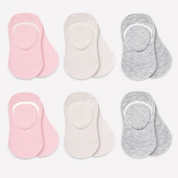 Bistyle 6-Pairs Baby Ballerina Socks (0-6 m) (Grey, Beige, Pink)
