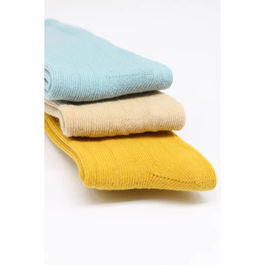 Bistyle 3-Pairs Knee Socks (12-24 m) (Blue, Brown, Yellow) - BiOrganic - Image 6