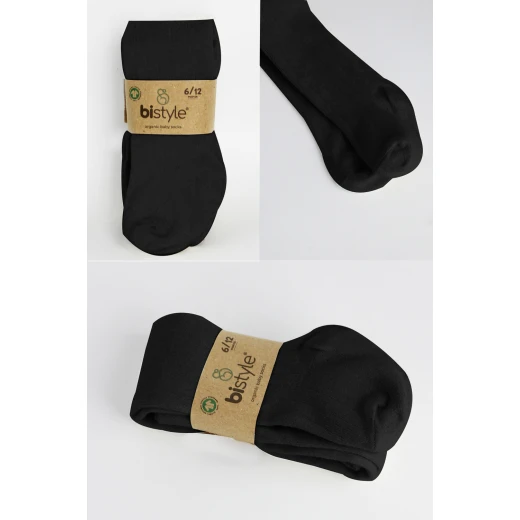 Bistyle Combed Cotton Single Tight (12-24 m) Black - BiOrganic - Image 7