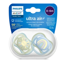 Philips Avent ultra air Soother Blue & Green (0-6 m)