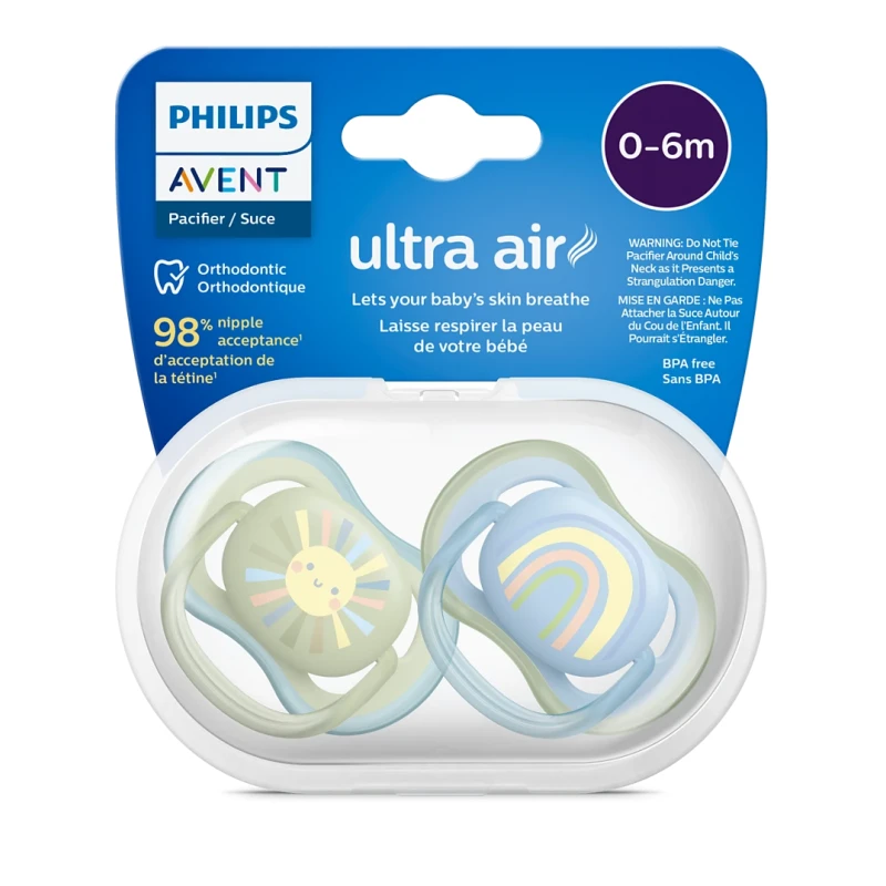 Philips Avent ultra air Soother Blue & Green (0-6 m) - Philips Avent
