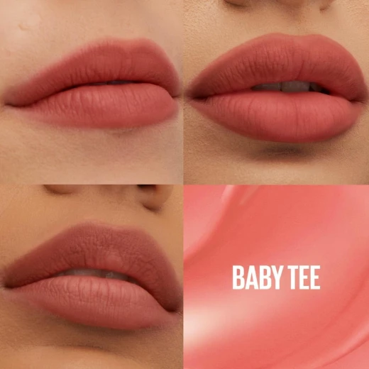 Maybelline New York, Super Stay Teddy Tint Plushwear and Transferproof, Delivers up to 12 hours of Long-lasting Blurred Matte Soft Lip Color, 25 BABY TEE - Maybelline New York - Image 5