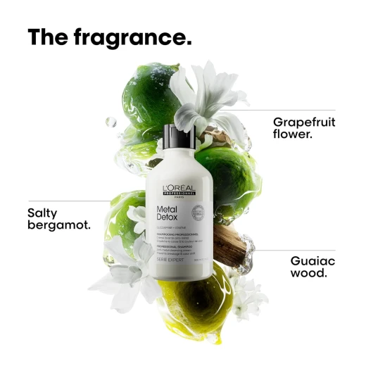 L'Oréal Professionnel Paris Metal Detox Shampoo - Sulfate-Free Anti-Breakage Shampoo For Damaged or Color-Treated Hair, Detoxifies, Prevents Damage & Prolongs Hair Color 300MLL - Loreal professionnel - Image 3