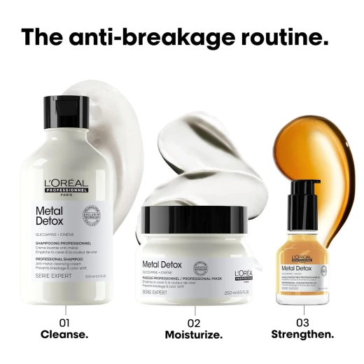 L'Oréal Professionnel Paris Metal Detox Shampoo - Sulfate-Free Anti-Breakage Shampoo For Damaged or Color-Treated Hair, Detoxifies, Prevents Damage & Prolongs Hair Color 300MLL - Loreal professionnel - Image 5