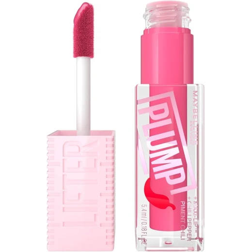 Maybelline New York Lifter Plump, Hydrating Lip Plumping Gloss with Chilli Pepper 003 (Pink Sting)