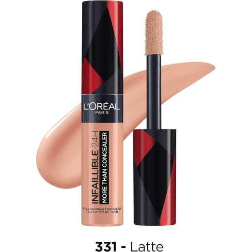 L’Oréal Paris Concealer, Full Coverage, Longwear with a Matte Finish, Infallible 24H More Than Concealer, 331 Latte - L'Oreal Paris - Image 2