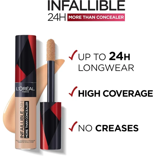 L’Oréal Paris Concealer, Full Coverage, Longwear with a Matte Finish, Infallible 24H More Than Concealer, 331 Latte - L'Oreal Paris - Image 3