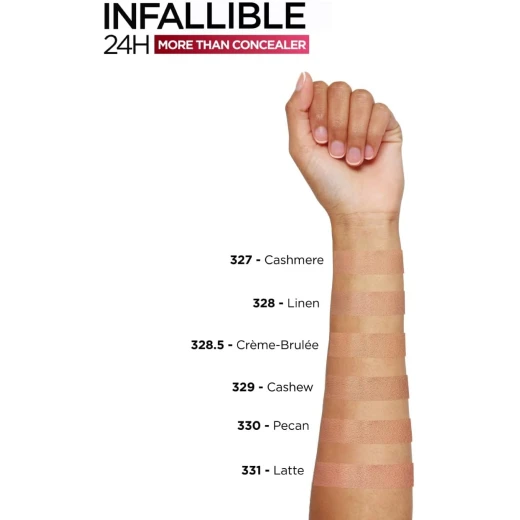 L’Oréal Paris Concealer, Full Coverage, Longwear with a Matte Finish, Infallible 24H More Than Concealer, 331 Latte - L'Oreal Paris - Image 4