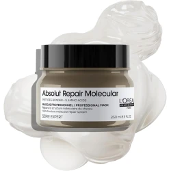 L’Oréal Professionnel, Absolut Repair Molecular Professional Concentrated Rinse-off Mask, Repair Damage & Restore Strength, Extra Detangling & Suppleness, For All Damaged Hair Types,SERIE EXPERT