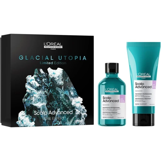 L’Oréal Professionnel│Scalp Advanced: Anti-discomfort Glacial Utopia Duo Set | Shampoo 300ml & Treatment 200ml | SERIE EXPERT L’Oréal Professionnel│Scalp Advanced: Anti-discomfort Glacial Utopia Duo Set | Shampoo 300ml & Treatment 200ml | SERIE EXPERT