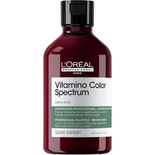 L'Oréal Professionnel Paris Vitamino Color Spectrum Green Shampoo - Neutralizes Red Tones, Enhances Shine & Vibrancy, Maintains Day 1 Color Vibrancy, Hydrates & Strengthens Hair 300ml L'Oréal Professionnel Paris Vitamino Color Spectrum Green Shampoo - Neutralizes Red Tones, Enhances Shine & Vibrancy, Maintains Day 1 Color Vibrancy, Hydrates & Strengthens Hair 300ml