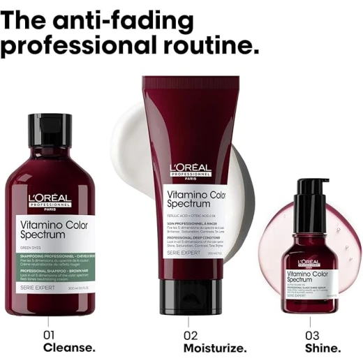 L'Oréal Professionnel Paris Vitamino Color Spectrum Green Shampoo - Neutralizes Red Tones, Enhances Shine & Vibrancy, Maintains Day 1 Color Vibrancy, Hydrates & Strengthens Hair 300ml - Loreal professionnel - Image 5
