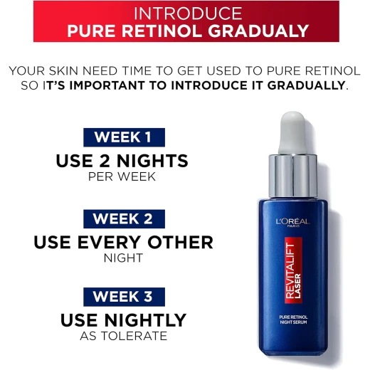 L’Oréal Paris Pure Retinol Night Serum, Revitalift Laser Face Serum, Deep Anti-Wrinkle Serum [30ml] - L'Oreal Paris - Image 5