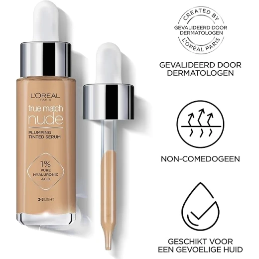 L’Oréal Paris True Match Nude, Plumping tinted Serum, Shade 3-4 Light Medium - L'Oreal Paris - Image 2