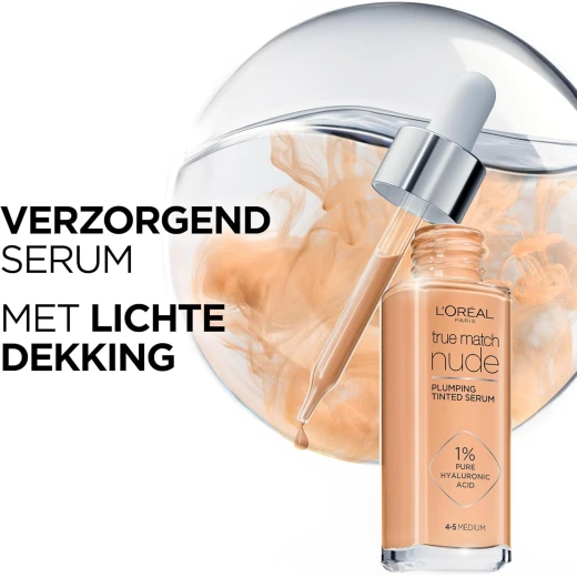 L’Oréal Paris True Match Nude, Plumping tinted Serum, Shade 3-4 Light Medium - L'Oreal Paris - Image 3