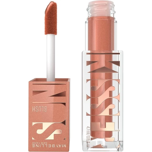 MAYBELLINE New-York Multi-Use Illuminating Liquid Blush - Blush, Highlighter and Bronzer - Good Mine - Tan Skin Tone - Sunkisser - 08 Shades On 