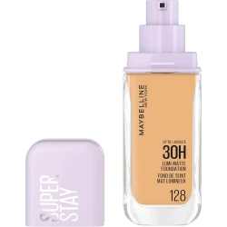 Maybelline New York, Super Stay Lumi-Matte Liquid Foundation, 30hr Longwear formula, Light as Air, Waterproof, Sweatproof, Luminous Matte Finish - 128