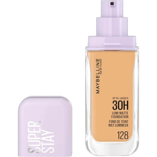 Maybelline New York, Super Stay Lumi-Matte Liquid Foundation, 30hr Longwear formula, Light as Air, Waterproof, Sweatproof, Luminous Matte Finish - 128 Maybelline New York, Super Stay Lumi-Matte Liquid Foundation, 30hr Longwear formula, Light as Air, Waterproof, Sweatproof, Luminous Matte Finish - 128