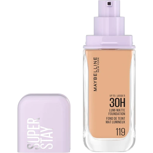 Maybelline New York, Super Stay Lumi-Matte Liquid Foundation, 30hr Longwear formula, Light as Air, Waterproof, Sweatproof, Luminous Matte Finish - 119 Maybelline New York, Super Stay Lumi-Matte Liquid Foundation, 30hr Longwear formula, Light as Air, Waterproof, Sweatproof, Luminous Matte Finish - 119