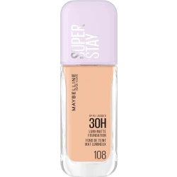 Maybelline New York, Super Stay Lumi-Matte Liquid Foundation, 30hr Longwear formula, Light as Air, Waterproof, Sweatproof, Luminous Matte Finish - 108