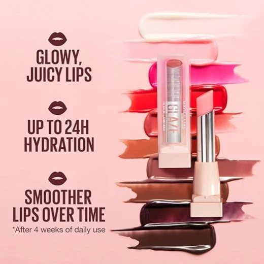Maybelline New York Lifter Glaze Oil Balm Lipstick, Hydrating Glossy Balm for Smooth Juicy Lips With Hyaluronic Acid + Acerola Cherry Extract 002 Pink Drip - Maybelline New York - Image 4