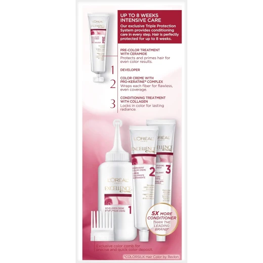 L'Oreal Paris Excellence Creme Permanent Hair Color, 2.0 Soft Black - L'Oreal Paris - Image 2