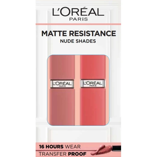 L'Oréal Paris Nude Matte Resistance Twin Pack – 35% OFF | Shade 601 Nude & 625 Summer, Long-Lasting Matte Lipstick Duo with Smooth Comfortable Finish L'Oréal Paris Nude Matte Resistance Twin Pack – 35% OFF | Shade 601 Nude & 625 Summer, Long-Lasting Matte Lipstick Duo with Smooth Comfortable Finish