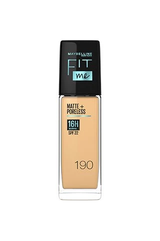 MAYBELLINE New York Fit Me Matte & Poreless Foundation 16H Oil Control with SPF 22-190 MAYBELLINE New York Fit Me Matte & Poreless Foundation 16H Oil Control with SPF 22-190