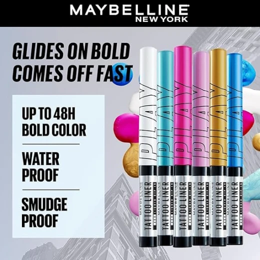 MAYBELLINE New York, Tattoo Liner Play - Smudge-Proof, Long-Lasting & Waterproof Liquid Eyeliner (DEFEND) - Maybelline - Image 5