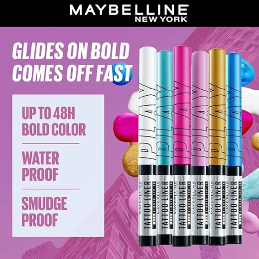 MAYBELLINE New York, Tattoo Liner Play - Smudge-Proof, Long-Lasting & Waterproof Liquid Eyeliner (SHAKE) - Maybelline - Image 5