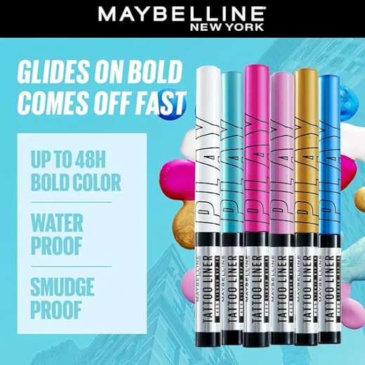 MAYBELLINE New York, Tattoo Liner Play - Smudge-Proof, Long-Lasting & Waterproof Liquid Eyeliner (RIDE) - Maybelline - Image 6