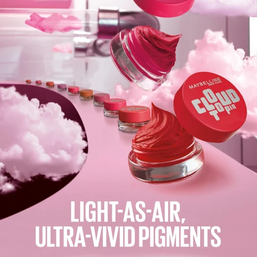 Maybelline Cloudtopia Blush for Cheeks and Lip Mousse, Ultra-Vivid, Pigmented Formula for Up to 14HR of Blush and Lip Makeup Color, Divine Crimson 03 - Maybelline New York - Image 3