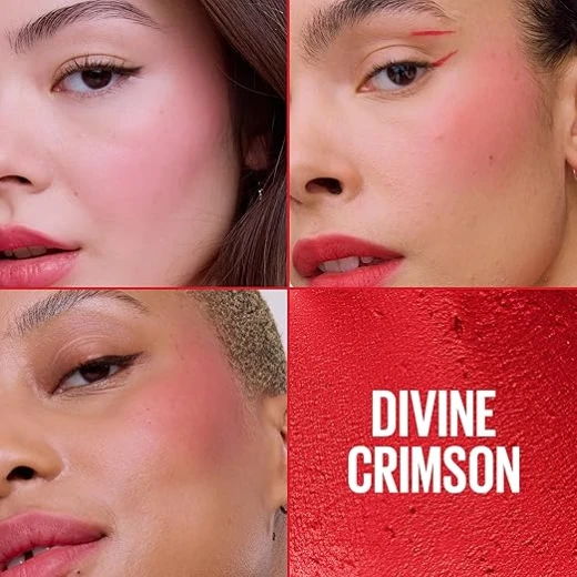 Maybelline Cloudtopia Blush for Cheeks and Lip Mousse, Ultra-Vivid, Pigmented Formula for Up to 14HR of Blush and Lip Makeup Color, Divine Crimson 03 - Maybelline New York - Image 6