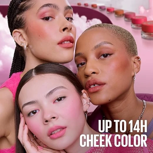ميبيلين بودرة خدود من كلاود توبيا للخدود وموس الشفاه، تركيبة فائقة الحيوية وصبغة تدوم حتى 14 ساعة من لون احمر الخدود والشفاه، مونليت روز 07 - ميبلين نيو يورك - Image 5