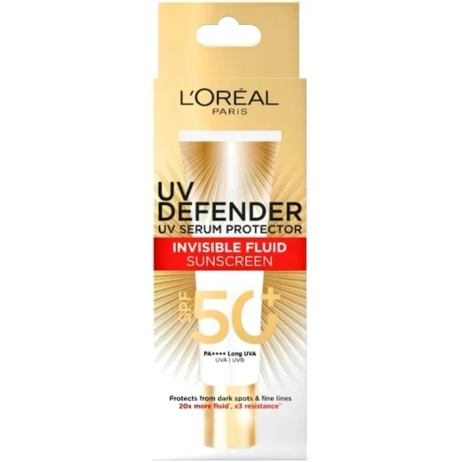 L'Oréal Paris UV Defender Invisible Fluid UV Serum Protector, SPF50+, 30ml L'Oréal Paris UV Defender Invisible Fluid UV Serum Protector, SPF50+, 30ml