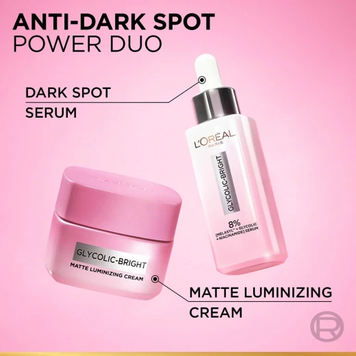 L’Oréal Paris Glycolic Bright Matte Luminizing Cream, Instant Glow Booster, Fades Dark spots, 50ml - L'Oreal Paris - Image 5