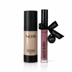Note Cosmetique Mattifying Extreme Wear Foundation  No 08 Sunny + Matte Queen Liquid Lipstick 02 Gift - Note