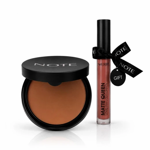 Note Cosmetique Luminous Silk Cream Powder, 05 Honey Beige + Matte Queen Liquid Lipstick 09 Gift Note Cosmetique Luminous Silk Cream Powder, 05 Honey Beige + Matte Queen Liquid Lipstick 09 Gift