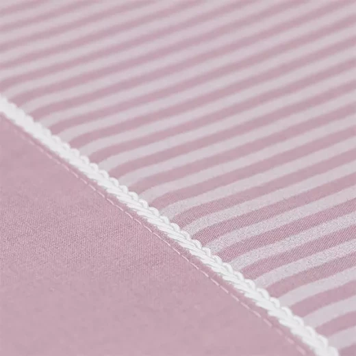 كانون طقم شرشف مطاط Dots & Stripes - بولي قطن - مفرد & مفرد كبير - 2 قطع - وردي داكن - كانون - Image 6