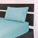 كانون طقم شرشف مطاط Dots & Stripes - بولي قطن - مجوز & مجوز كبير - 3 قطع - أزرق فاتح - كانون