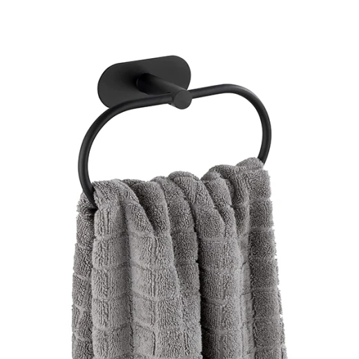 Wenko Orea Turbo-Loc Towel Ring - Stainless Steel - Black Matt - Wenko - Image 2