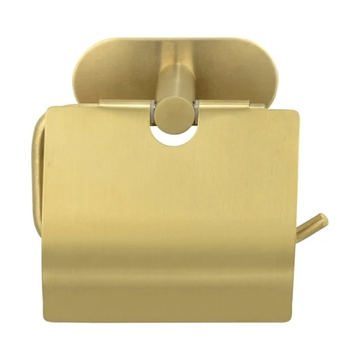 Wenko Orea Turbo-Loc Toilet Paper Holder with Cover - Stainless Steel - Gold Matt (No Drilling) - Wenko - Image 2