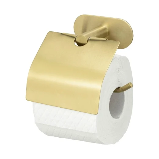 Wenko Orea Turbo-Loc Toilet Paper Holder with Cover - Stainless Steel - Gold Matt (No Drilling) - Wenko - Image 4
